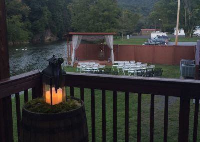 Our outdoor area is popular for wedding receptions.