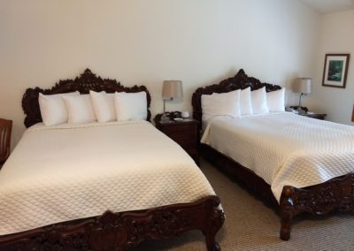 Our unique accommodations and hotel rooms offer antique furniture and premium linens.